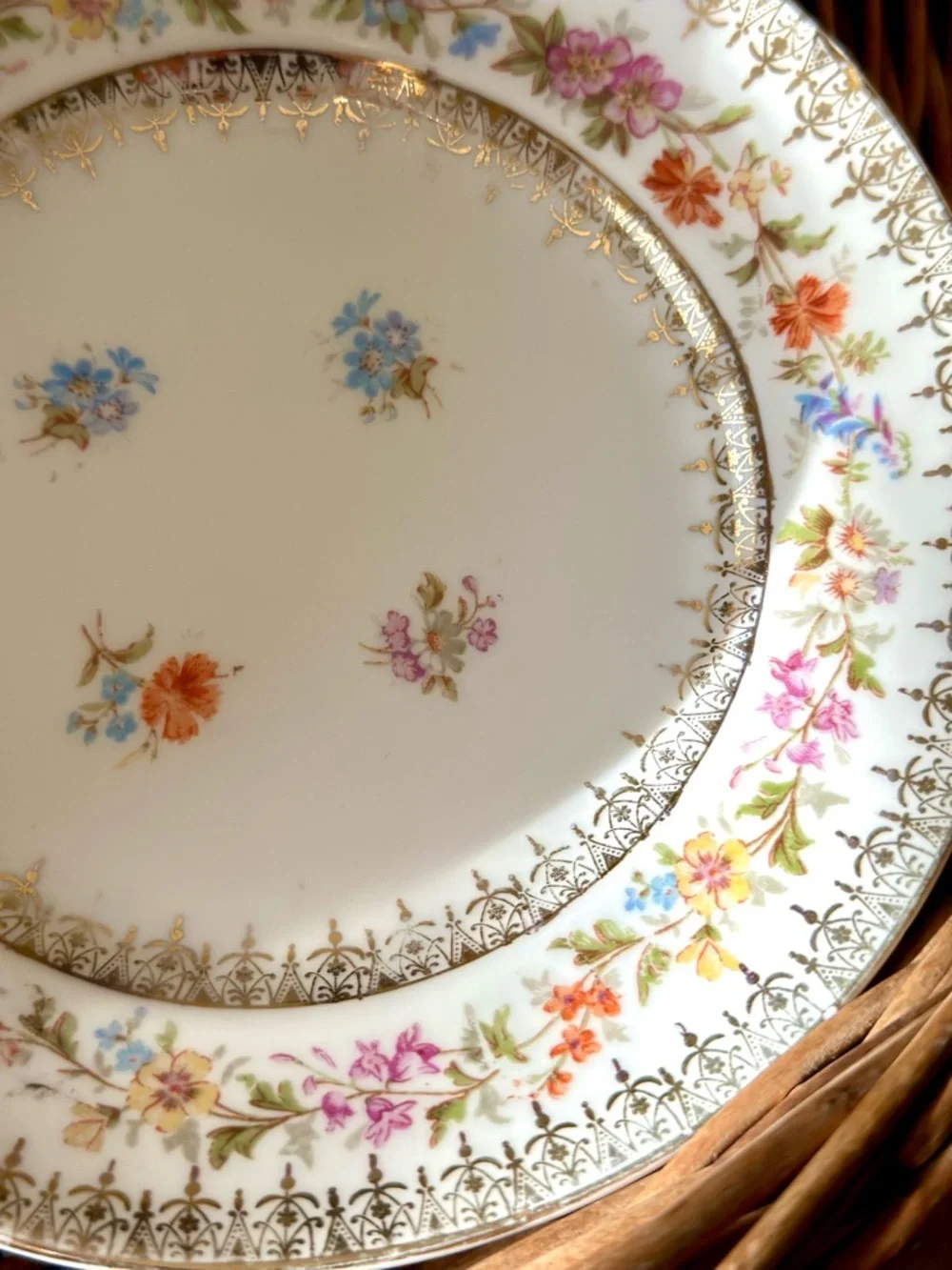 Antique C.T. Germany Floral B and B Plates Set 12 Gold Gilt Victorian Porcelain